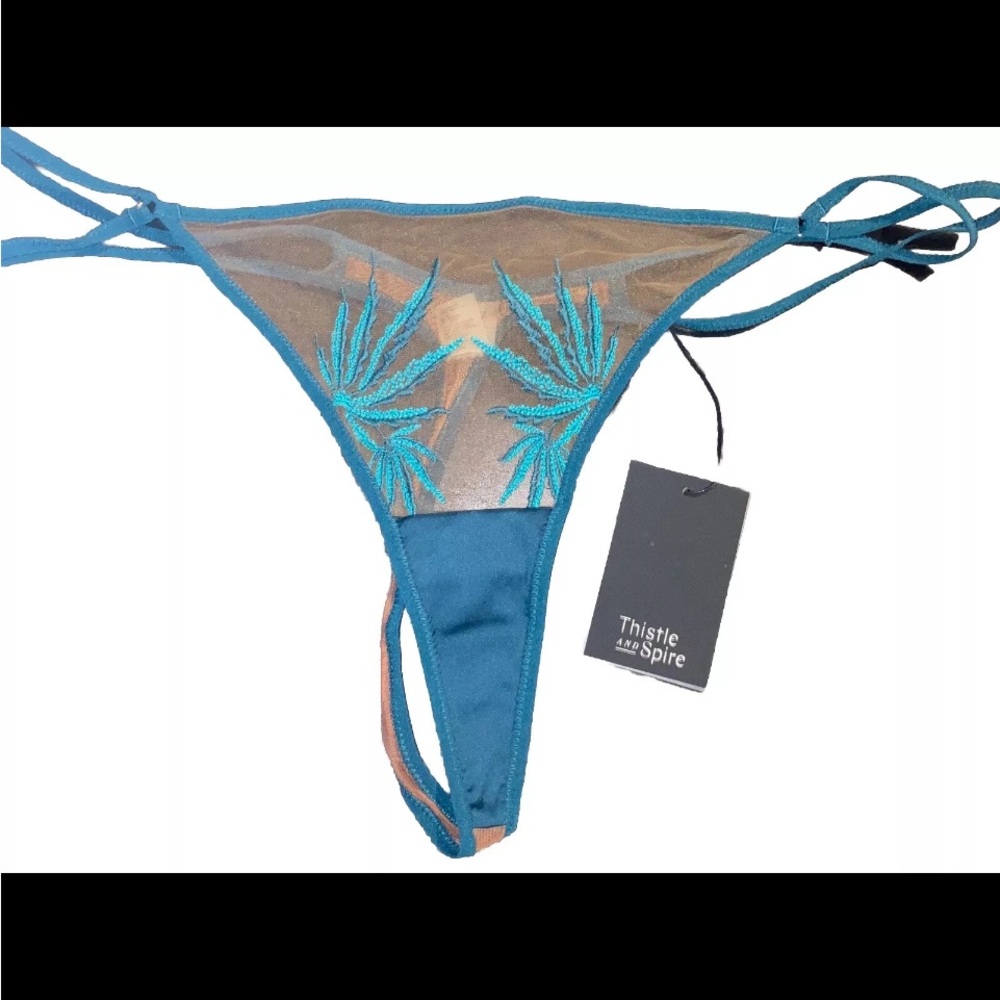 NEW Thistle And Spire Brooklyn Haze Thong Sheer Emerald Toffee 2x
